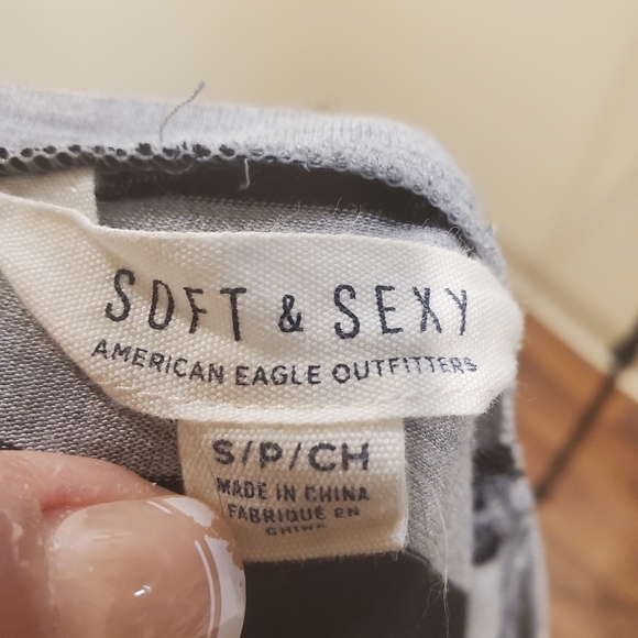 Soft and Sexy by American Eagle Outfitter  stripes white and gray dress … - Picture 2 of 11